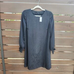 Ann‎ Taylor Women's Dress Size 6 Black Long Sleeve Snake Print Career NWT
